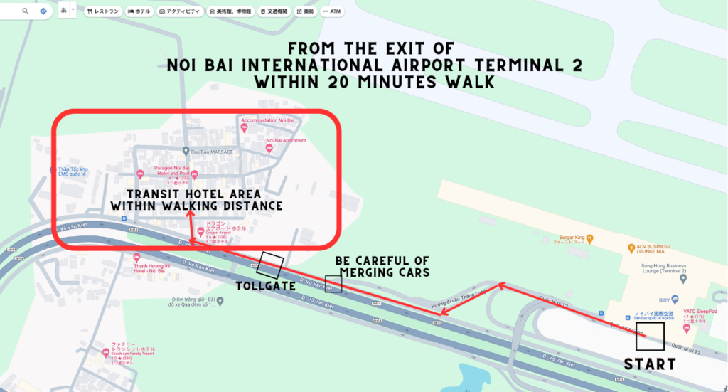 Transit hotel within walking distance from NoiBai Airport terminal2